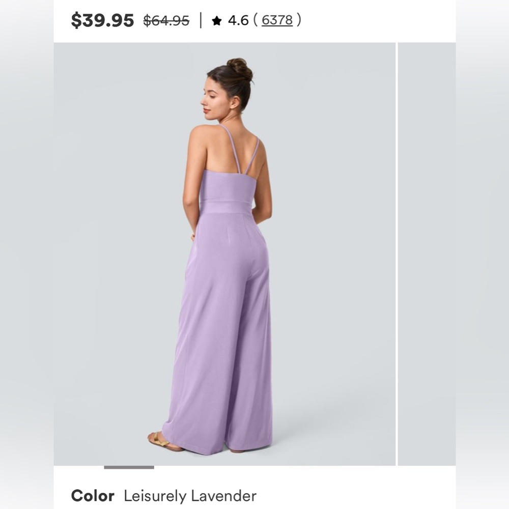 HALARA Lavender Spaghetti Strap Jumpsuit